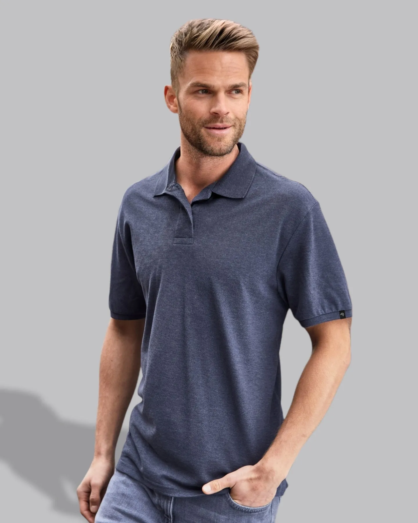 ― % ― JAN 8010 ― Men's Bio-Baumwolle Polo Shirt - Cobalt Blau [L]