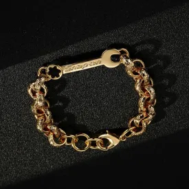 12mm Gold Filled Bonded Spanner Belcher Bracelet 7.5/8 Inch