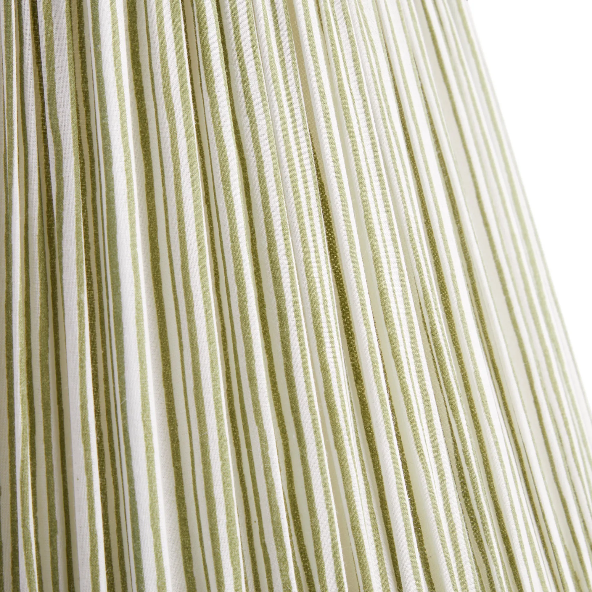 20cm empire shade in green candy stripe block printed cotton