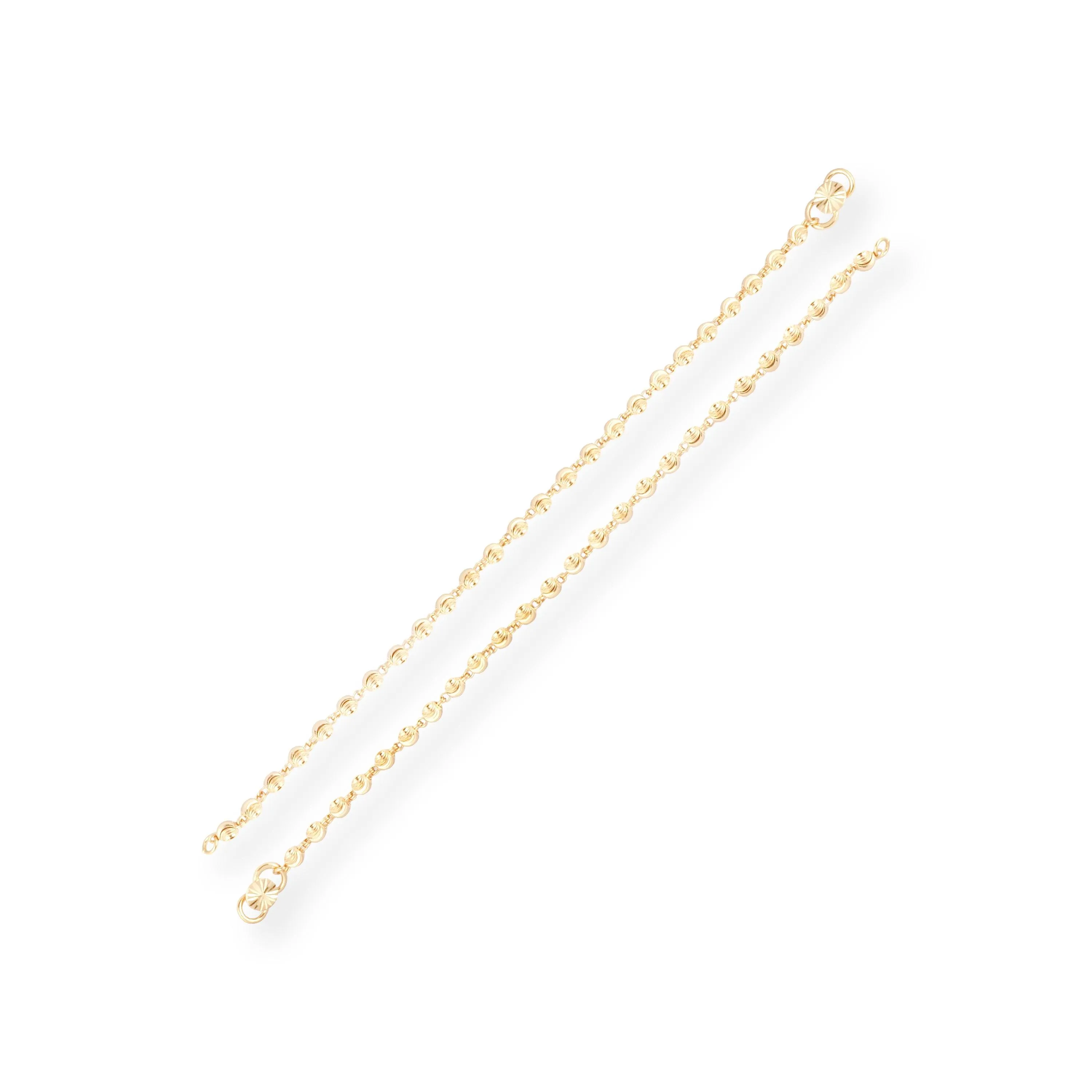 22ct Gold Child Bracelet with Diamond Cutting Beads & '' Figure of Eight '' Clasp CBR-8468