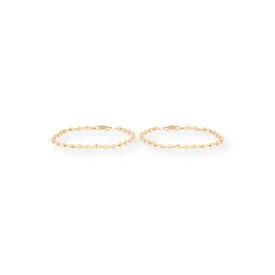 22ct Gold Child Bracelet with Diamond Cutting Beads & '' Figure of Eight '' Clasp CBR-8468