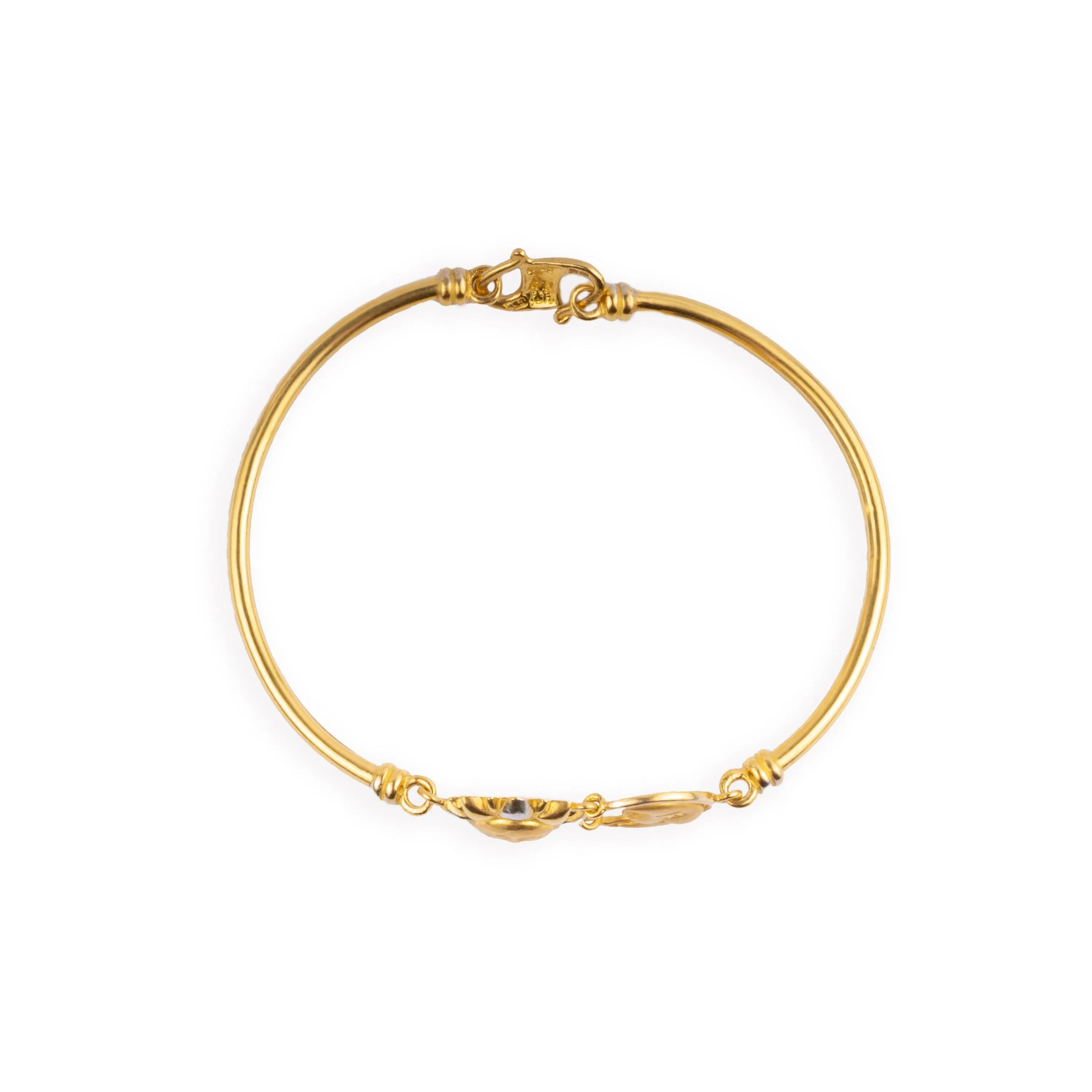 22ct Gold Hand Finished Sun & Moon Children's Bracelet with Rhodium Plating and S Clasp CBR-1389