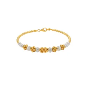 22K Multi-Tone Gold Beaded Princess Bangle