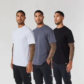 3-Pack Regular Fit T-Shirts | White Graphite Black