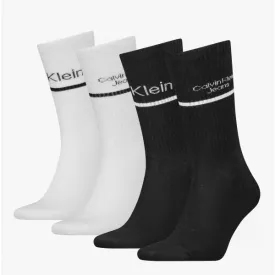 4 Pack Logo Stripe Giftbox Mens Socks Black/White