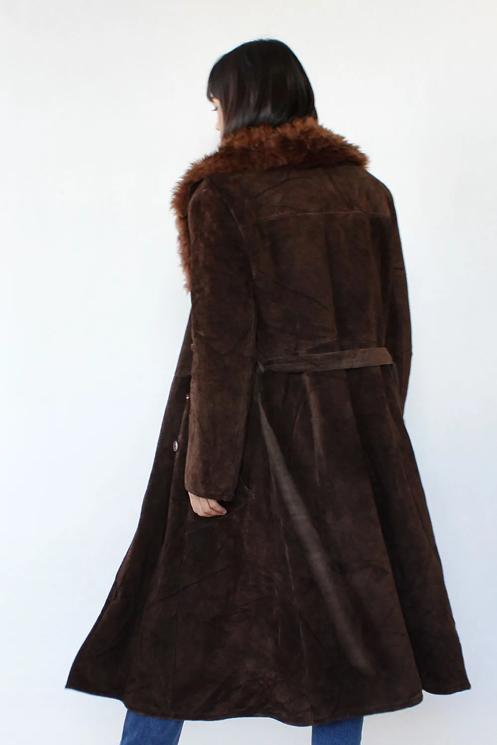 70s Cocoa Shearling Coat S/M