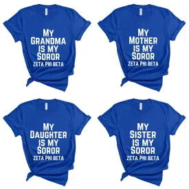 (8 options) Zeta Royal Blue Legacy Soror T-Shirts