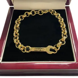 8mm Gold Filled Bonded Spanner Belcher Bracelet 7.5/8 Inches