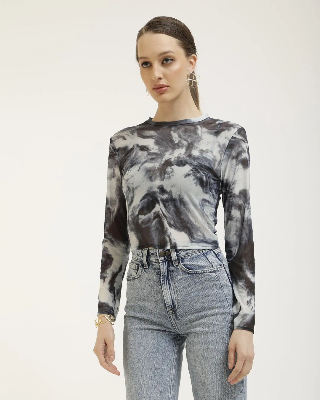 ABSTRACT PRINTED MESH TOP