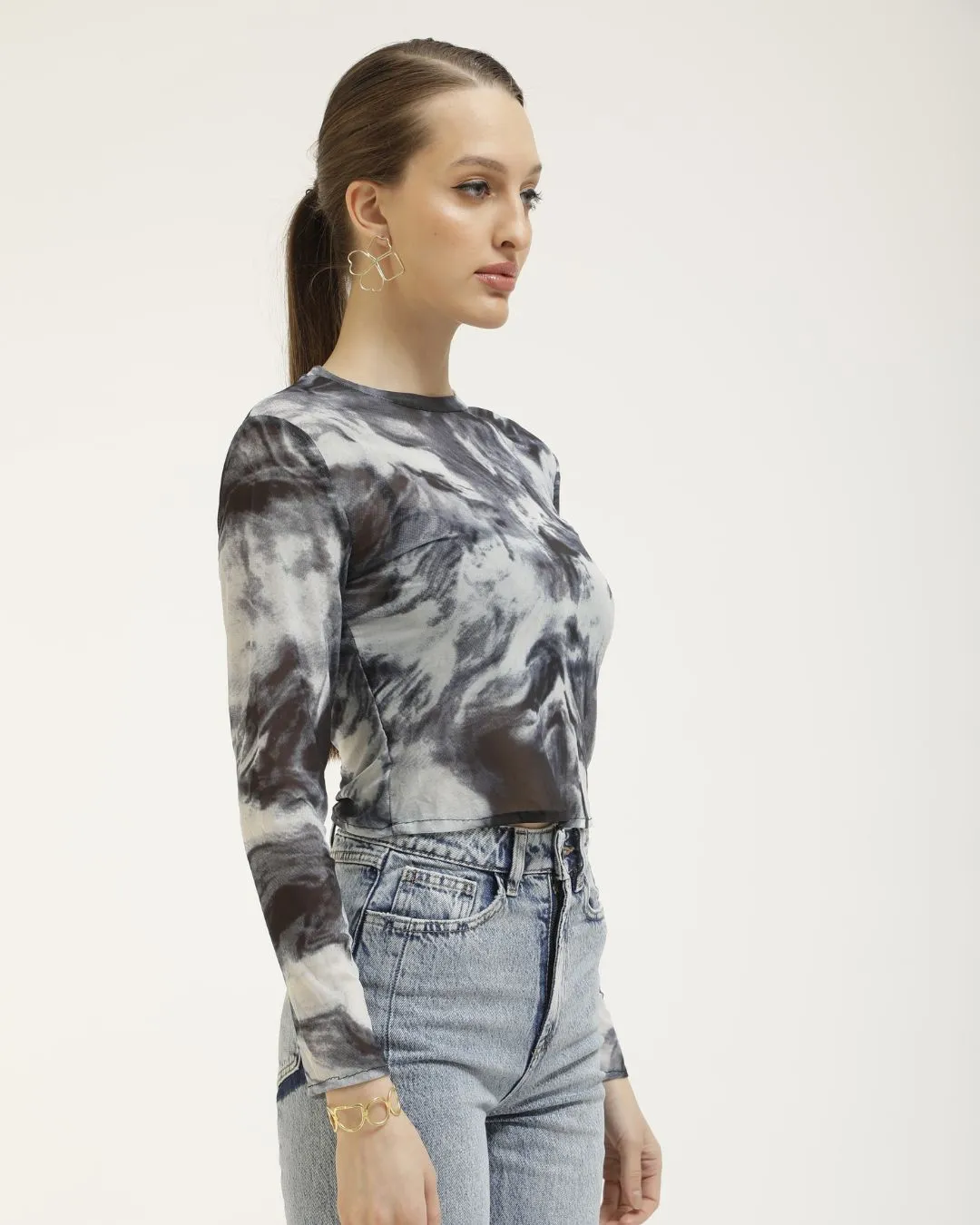 ABSTRACT PRINTED MESH TOP