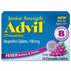 Advil Junior Strength Ibuprofen Chewable Tablets Grape - 24 Count