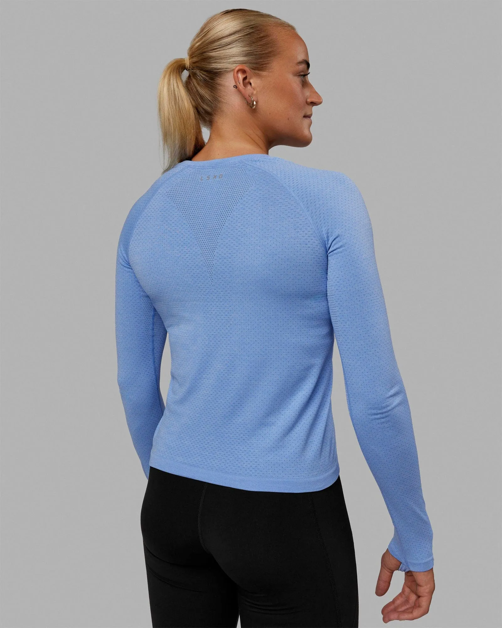 AeroFLX  Seamless Long Sleeve Tee - Cornflower Blue Marl