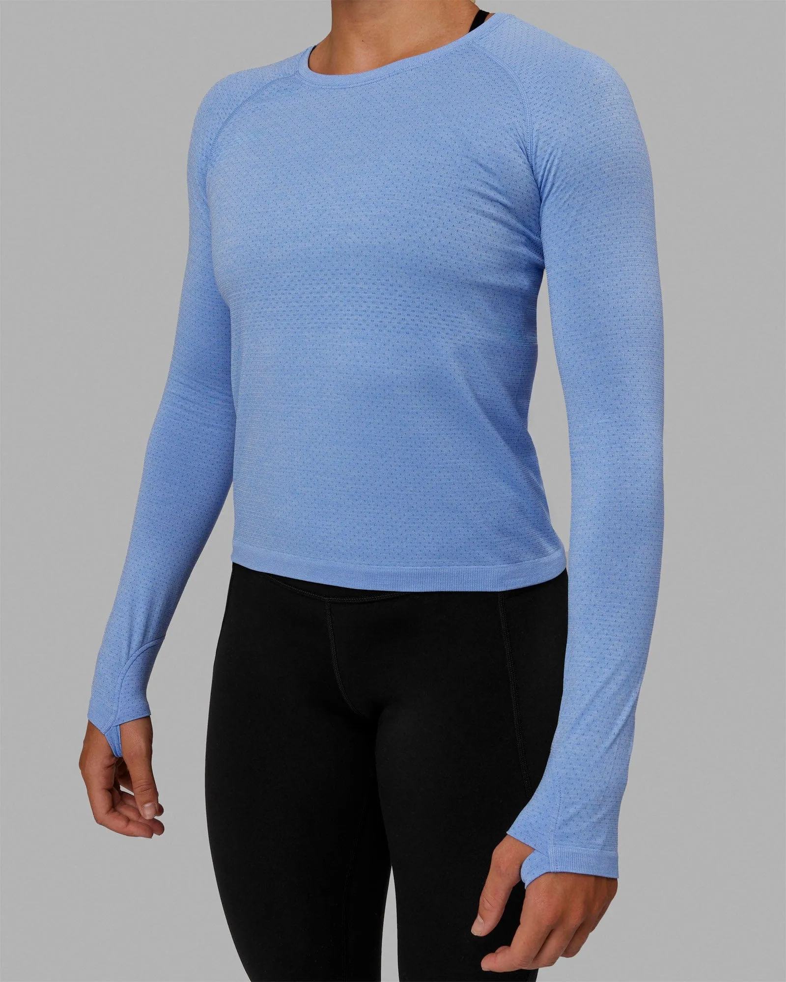 AeroFLX  Seamless Long Sleeve Tee - Cornflower Blue Marl