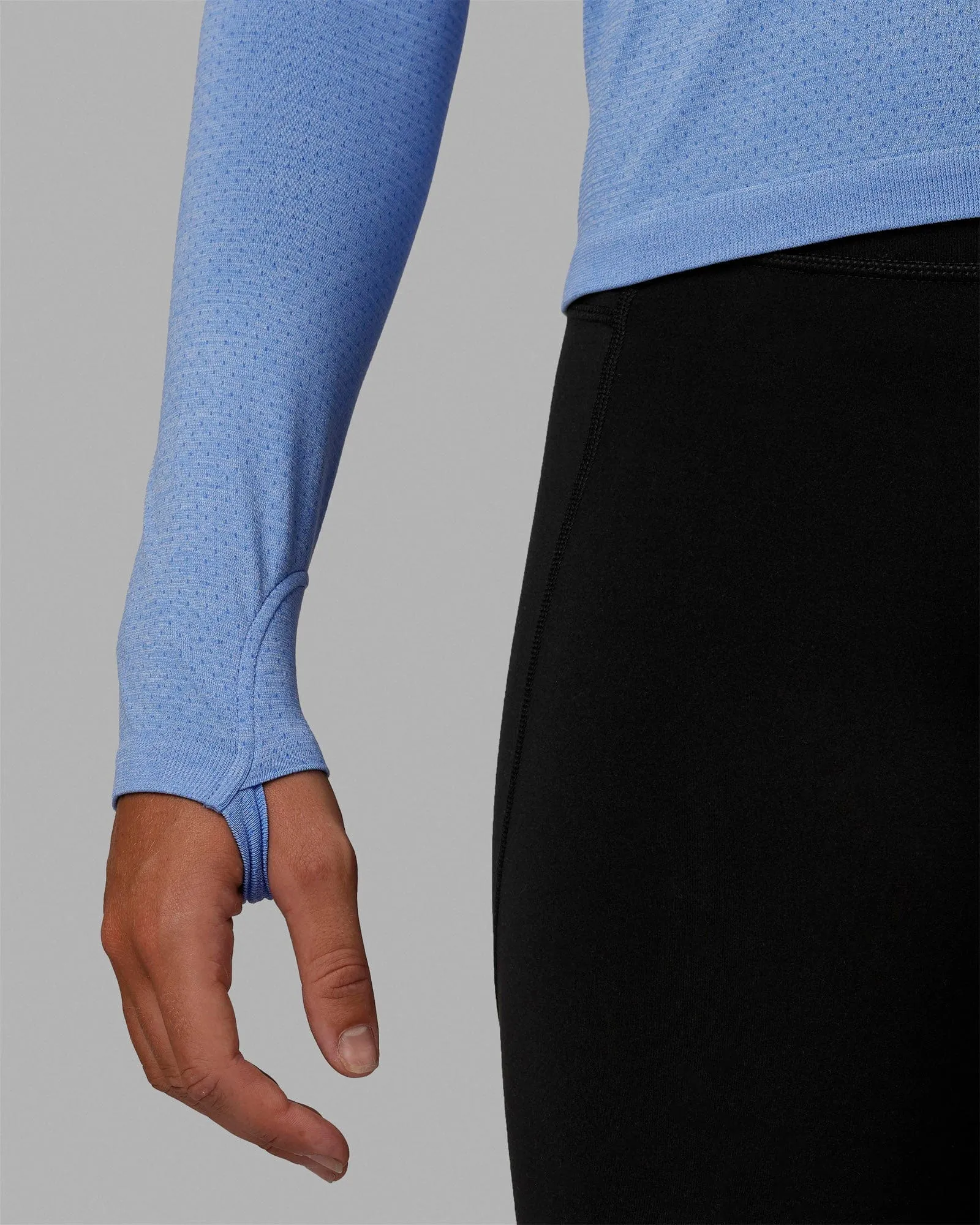 AeroFLX  Seamless Long Sleeve Tee - Cornflower Blue Marl