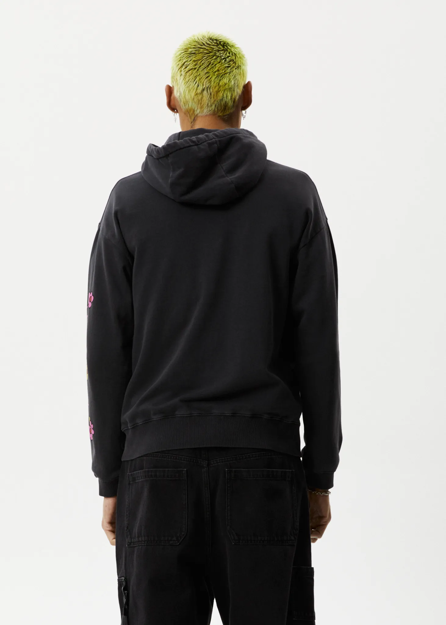 AFENDS Mens F Plastic - Graphic Hoodie - Stone Black