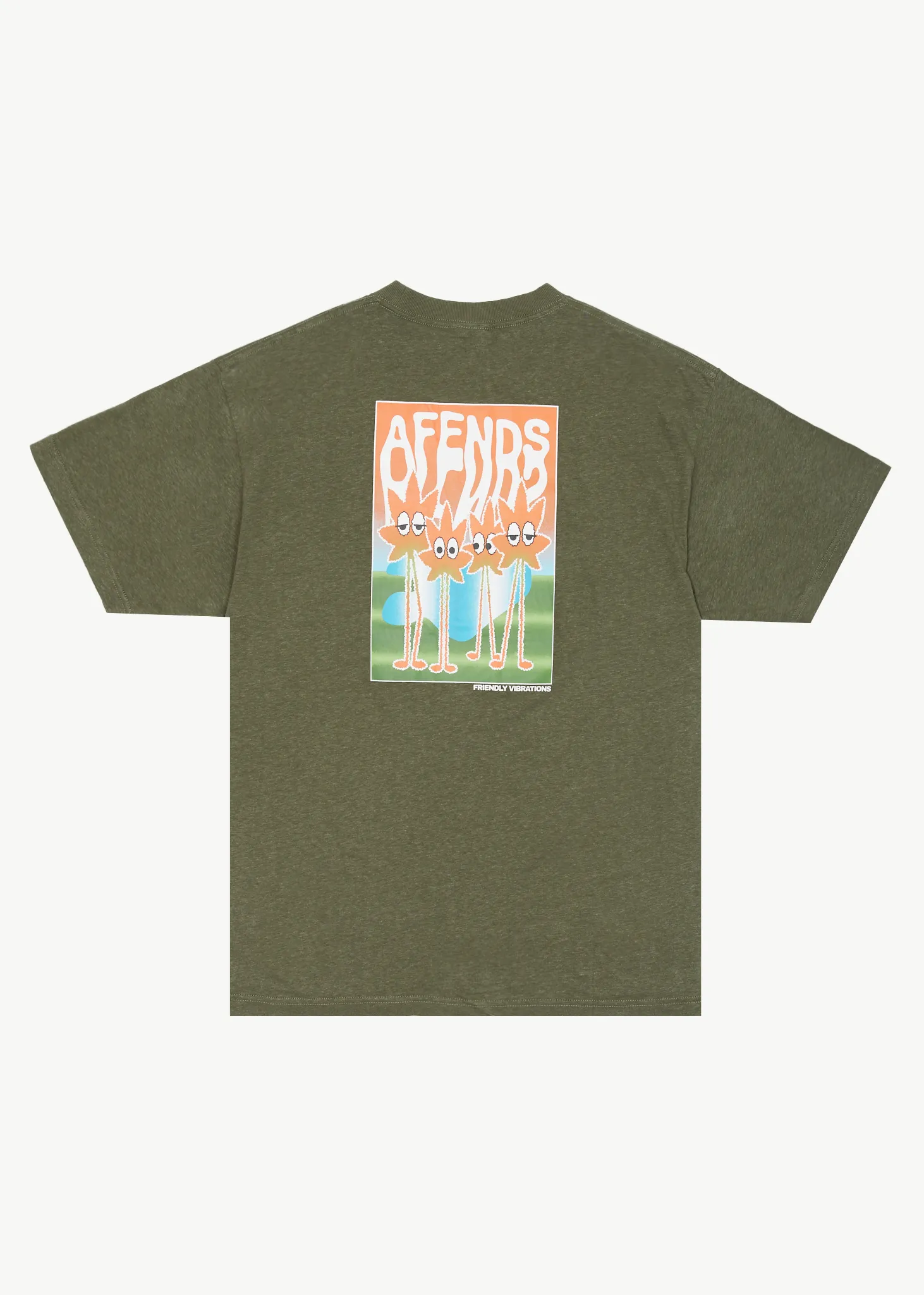 AFENDS Mens Vibrations - Boxy Graphic T-Shirt - Cypress