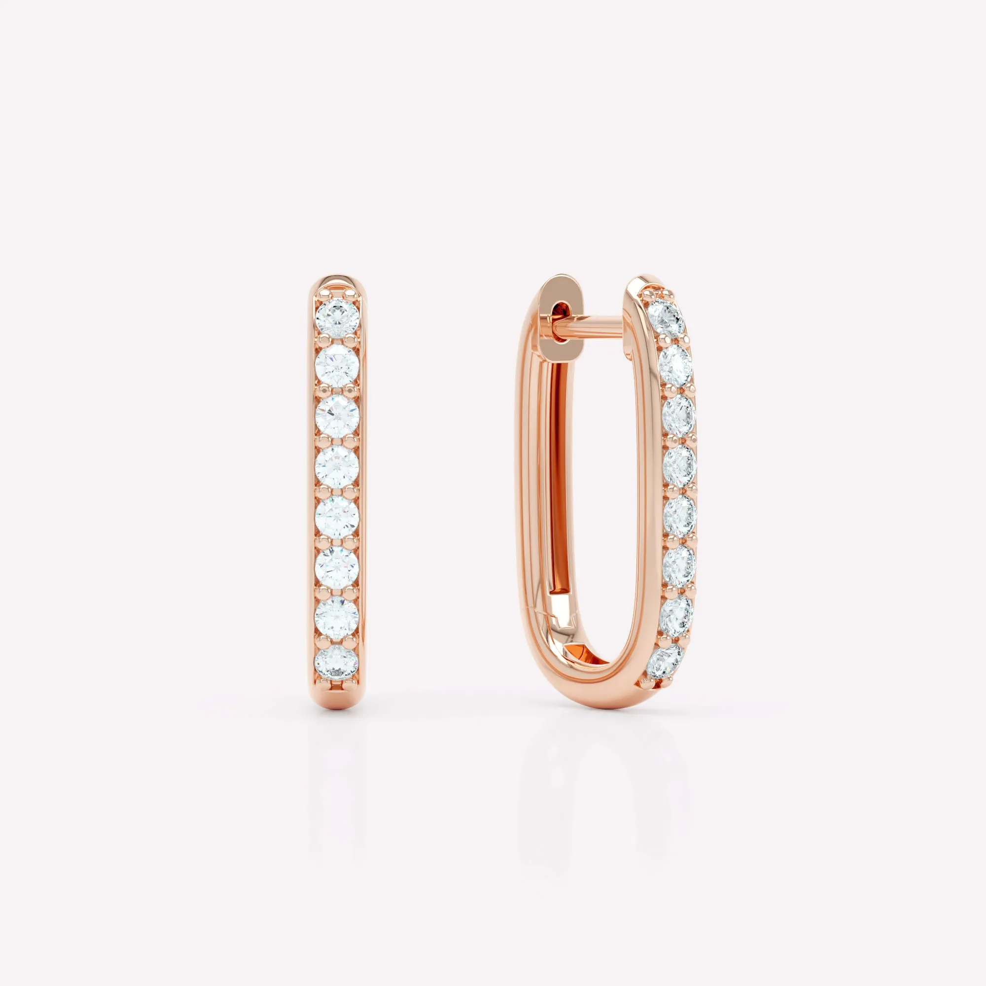 Allday 14K Rosegold Huggies w. Diamonds