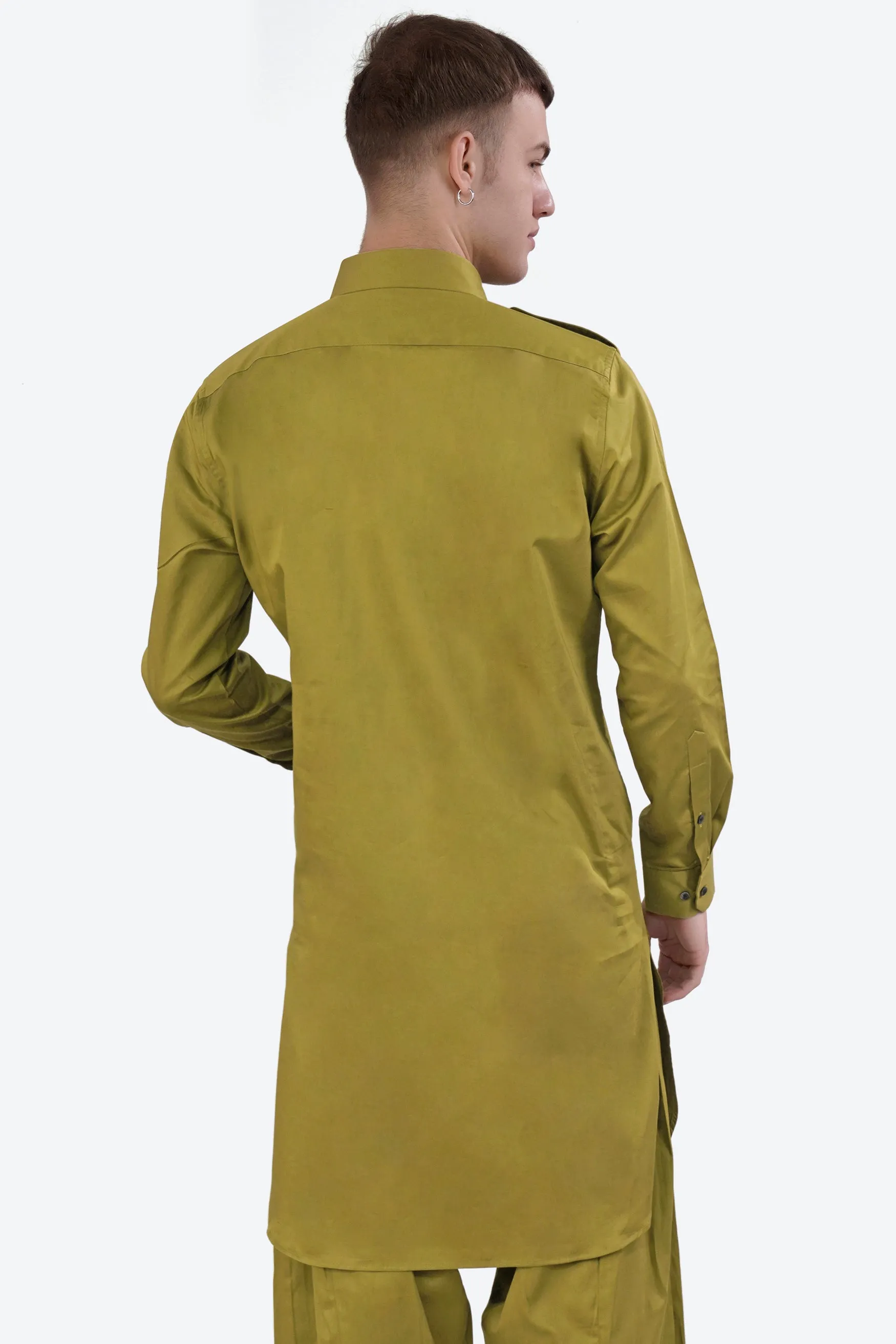 Alpine Green Subtle Sheen Super Soft Premium Cotton Pathani