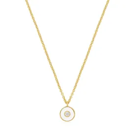 Ania Haie Optic White Enamel Disc Gold Necklace