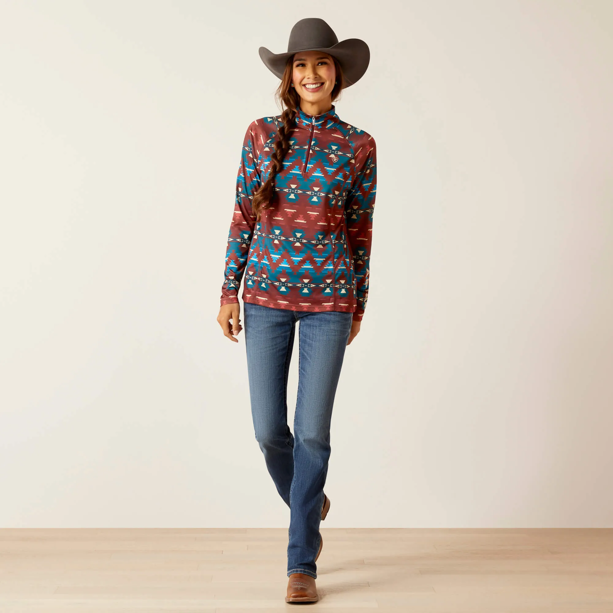 Ariat Women's Baja Print Laguna Quarter Zip Top