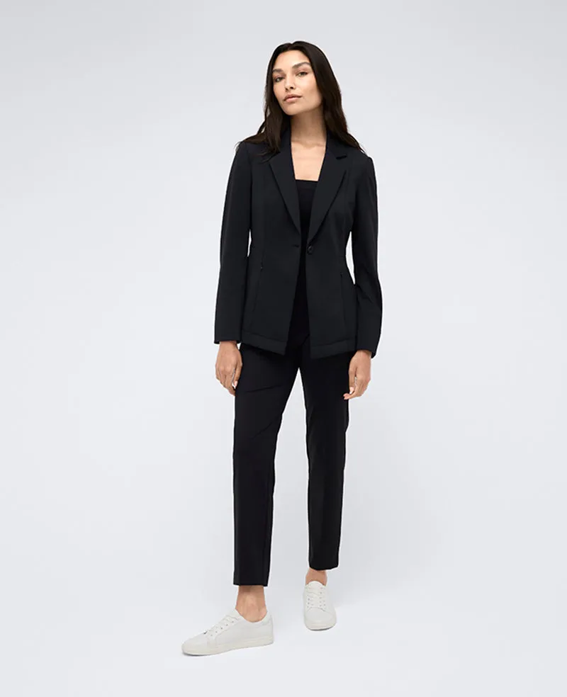 Athletic Stretch One Button Notch Collar Blazer