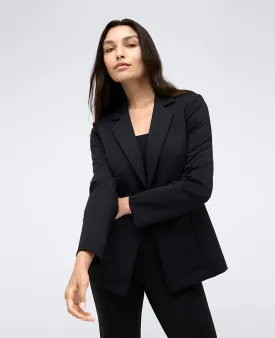 Athletic Stretch One Button Notch Collar Blazer