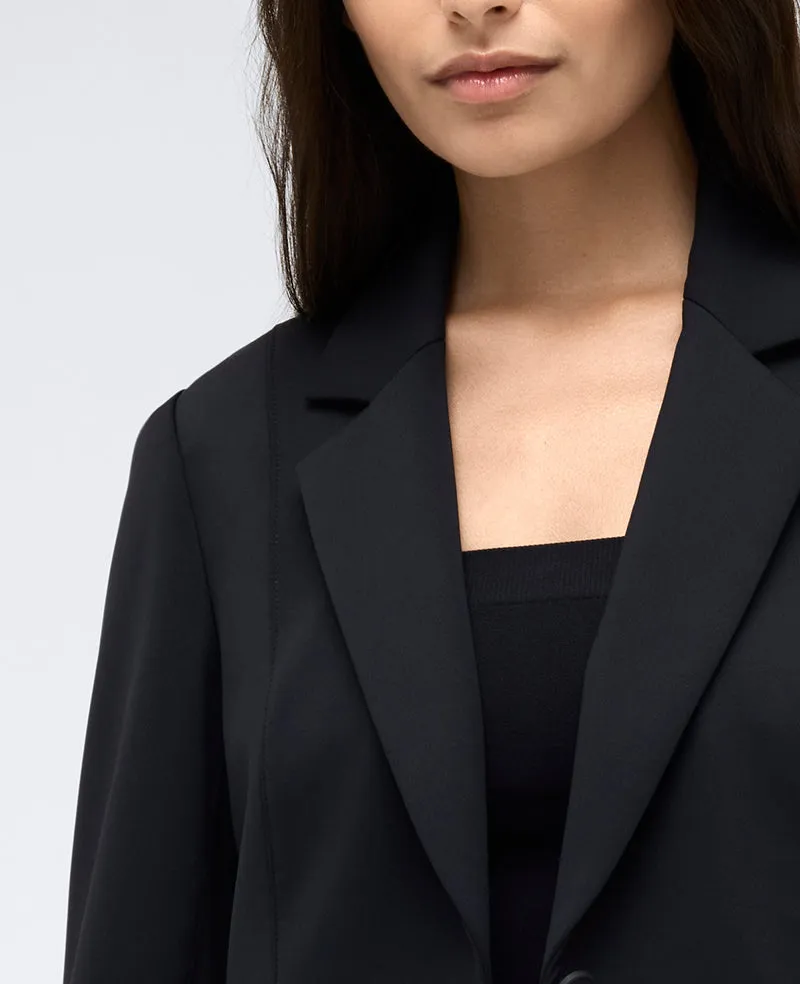 Athletic Stretch One Button Notch Collar Blazer