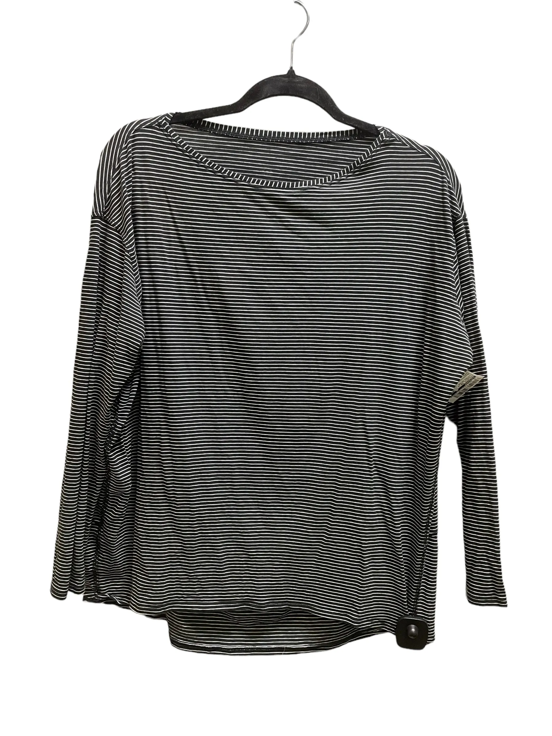 Athletic Top Long Sleeve Crewneck By Lululemon In Striped Pattern, Size: L