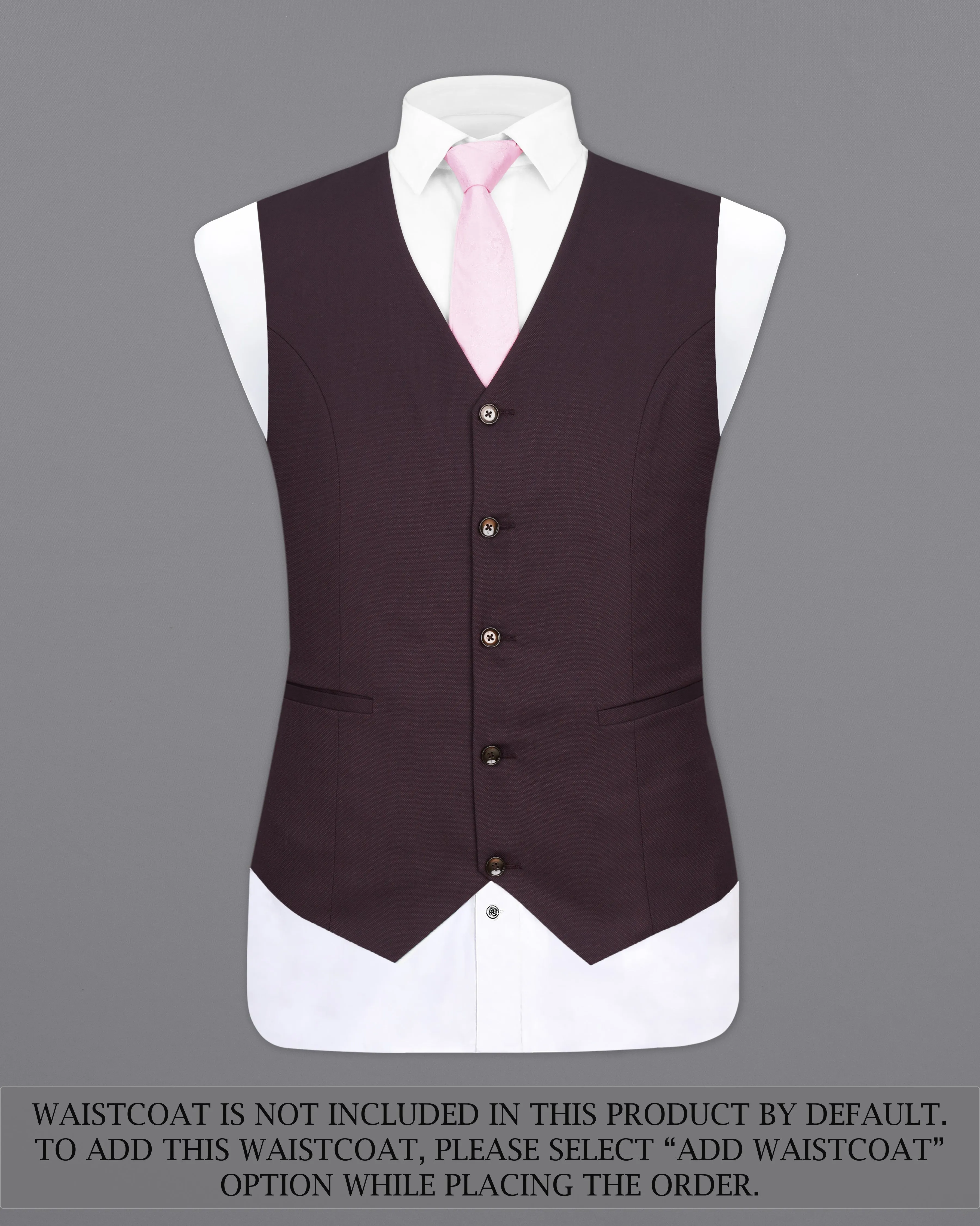 Aubergine Maroon Single Breasted Suit