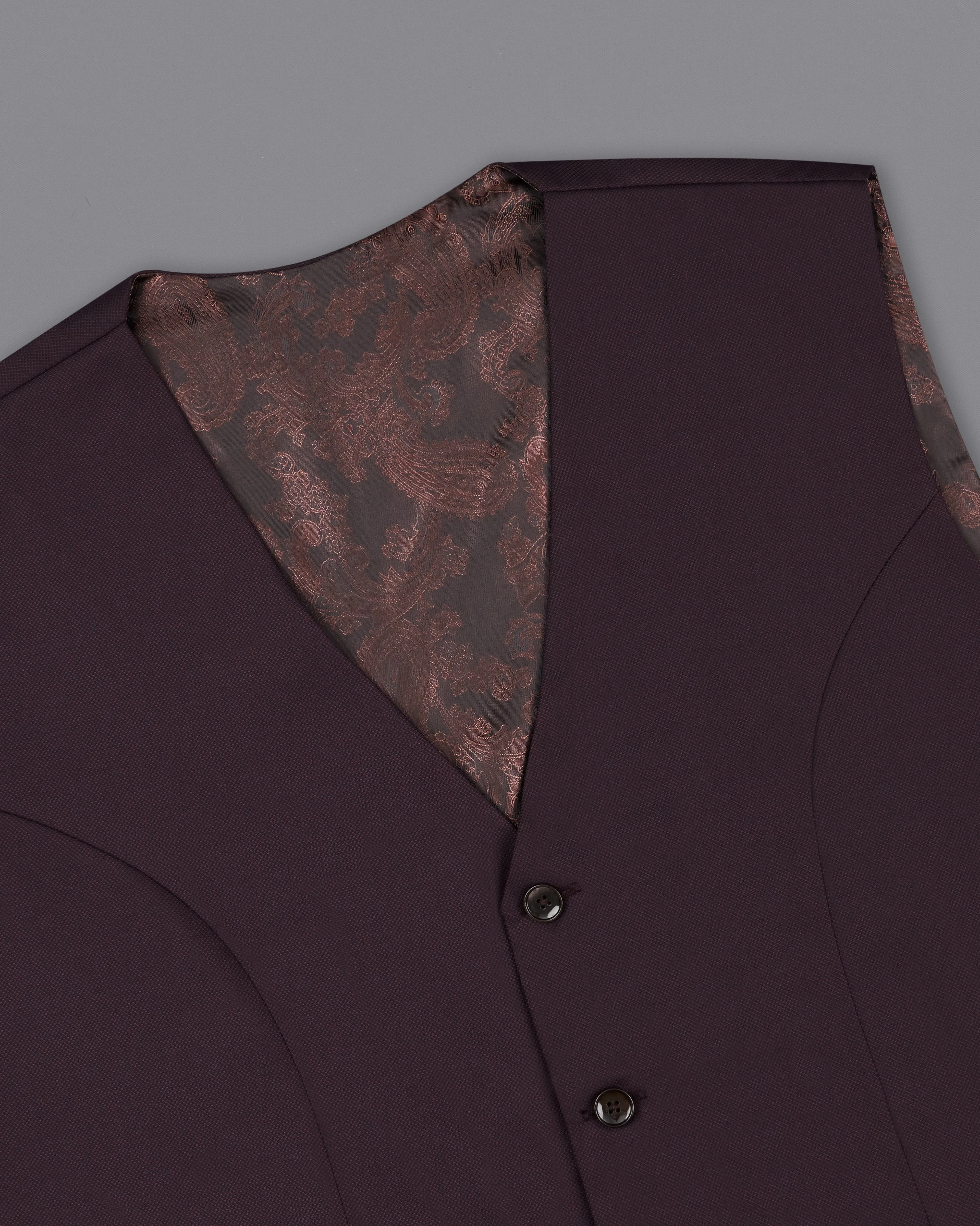 Aubergine Maroon Single Breasted Suit