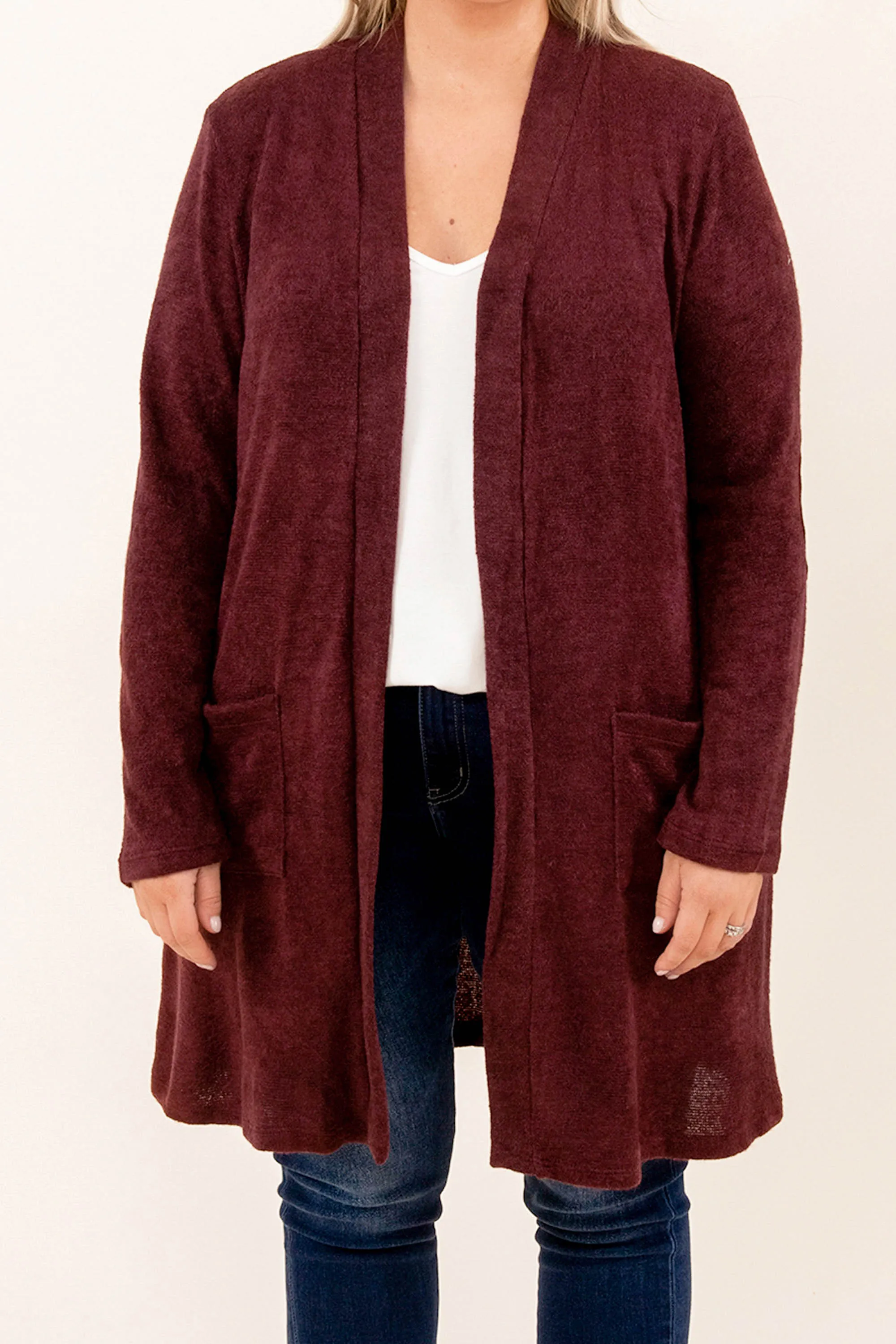 Autumn Mood Cardigan, Burgundy