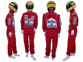 Ayrton Senna F1 Motorsport Embroidered Fan Racing Kart Suit-02