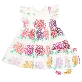 Baby Girls Leila Dress Set - Quilt Flower Embroidery