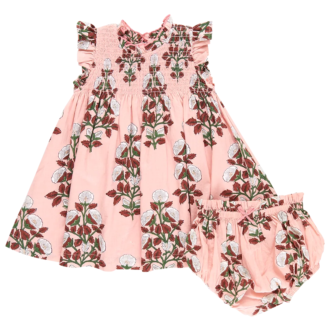 Baby Girls Stevie Dress Set - Pink Bouquet Floral