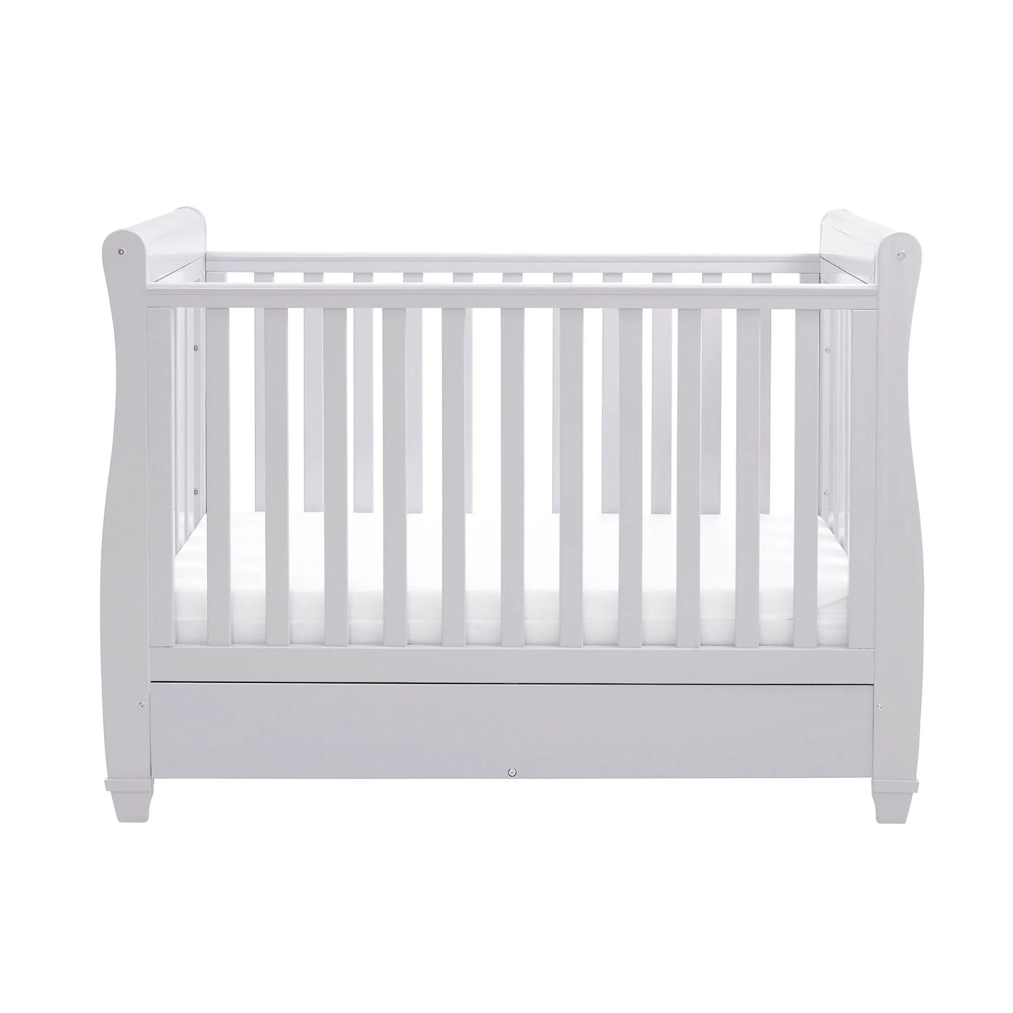 Babymore Eva Drop Side Cot Bed with Drawer - Grey