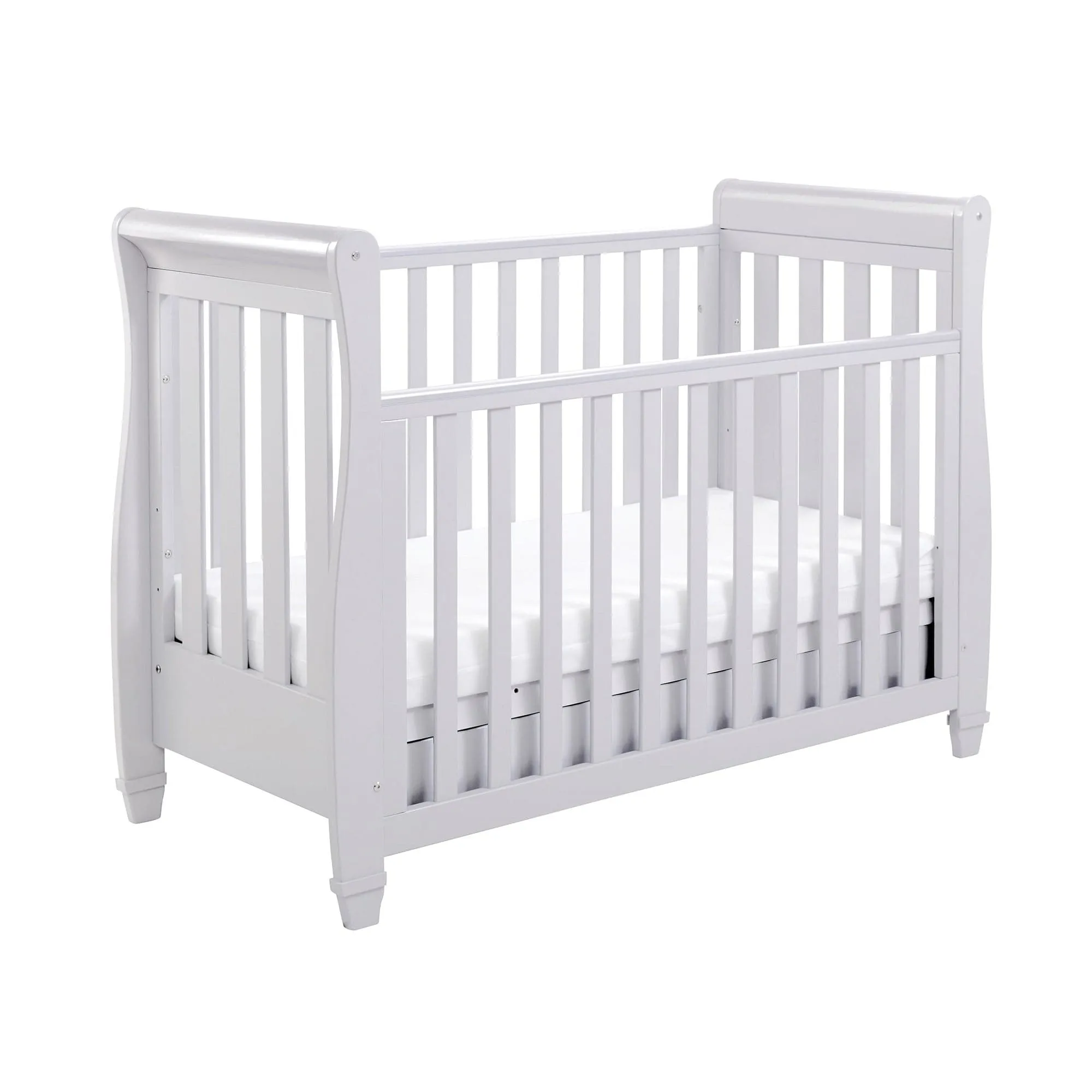 Babymore Eva Drop Side Cot Bed with Drawer - Grey