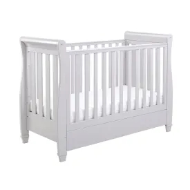 Babymore Eva Drop Side Cot Bed with Drawer - Grey