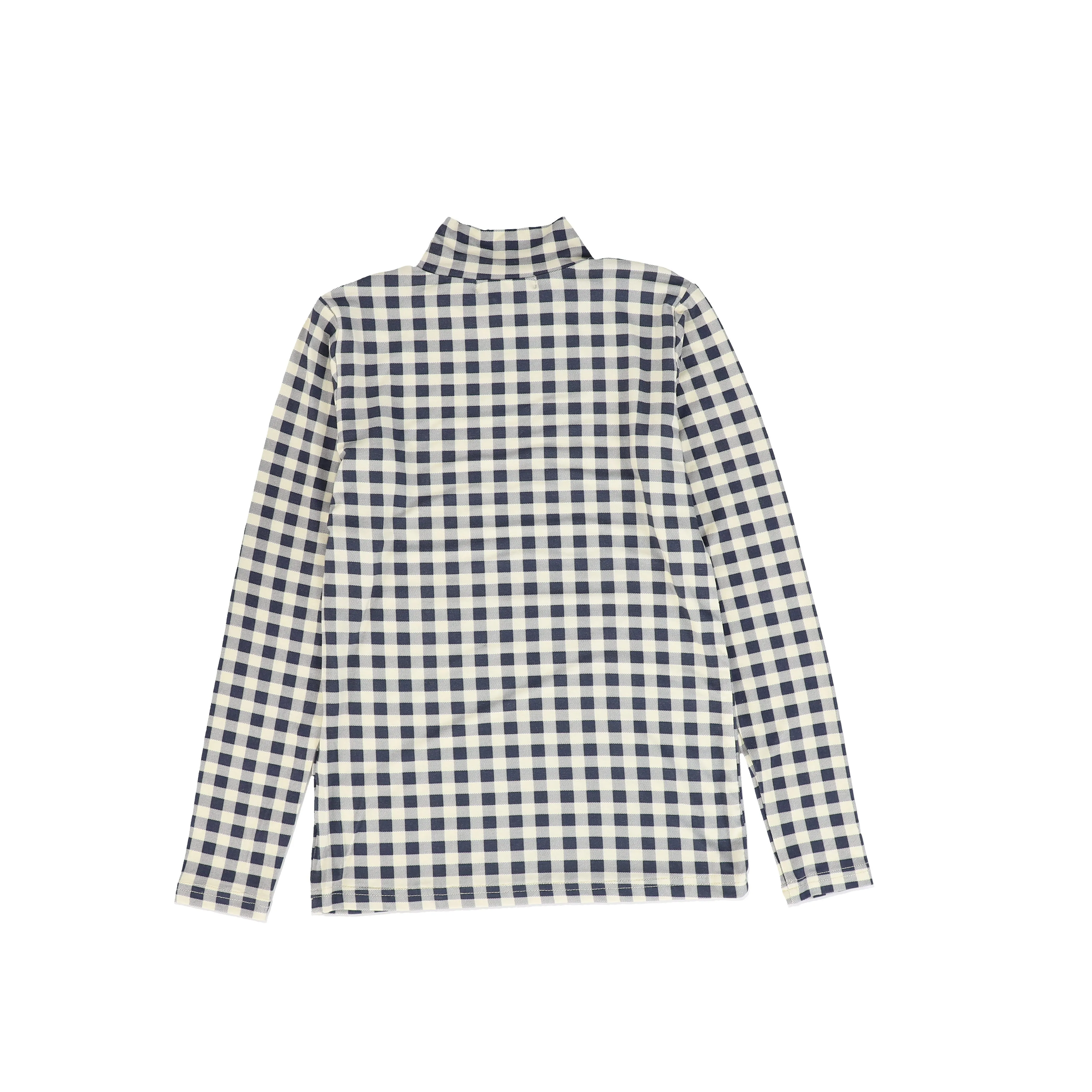 Bace Collection Navy Gingham Turtleneck