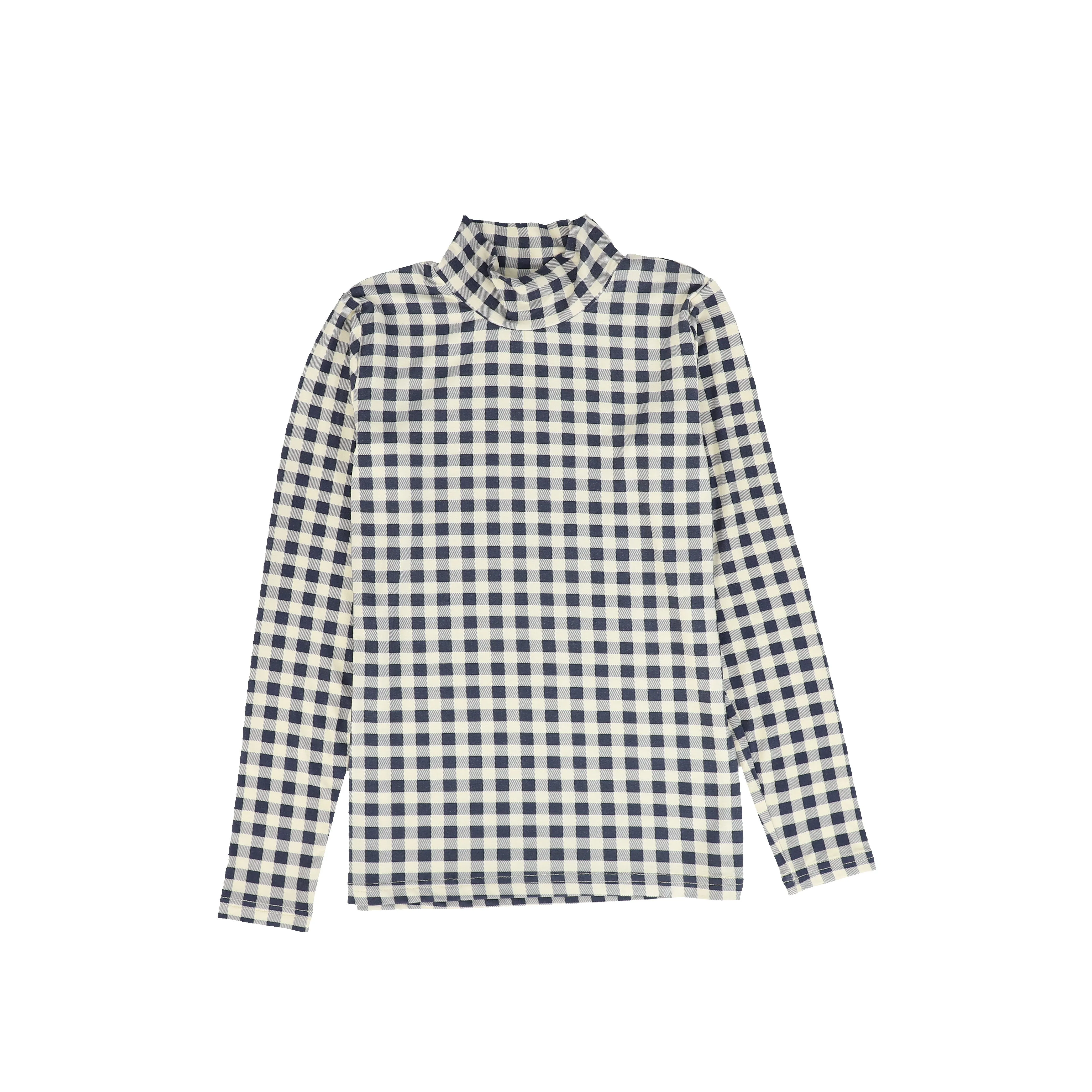 Bace Collection Navy Gingham Turtleneck