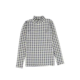 Bace Collection Navy Gingham Turtleneck