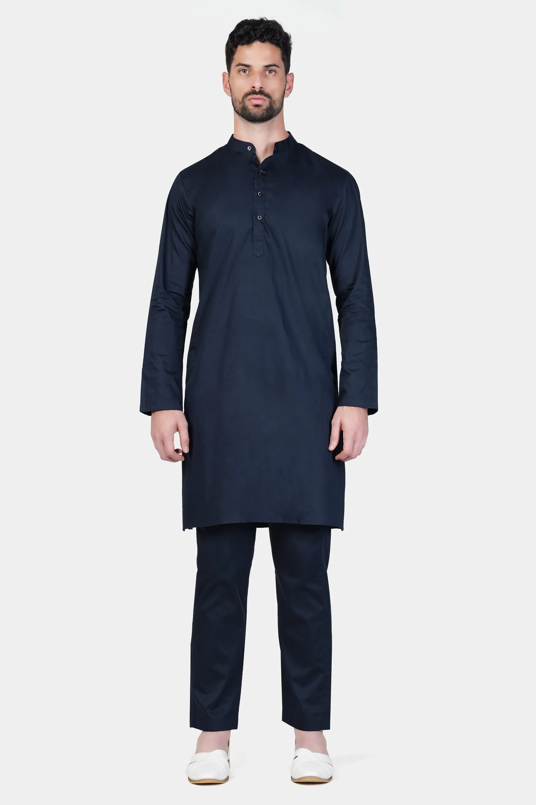 Baltic Sea Blue Subtle Sheen Super Soft Premium Cotton Kurta