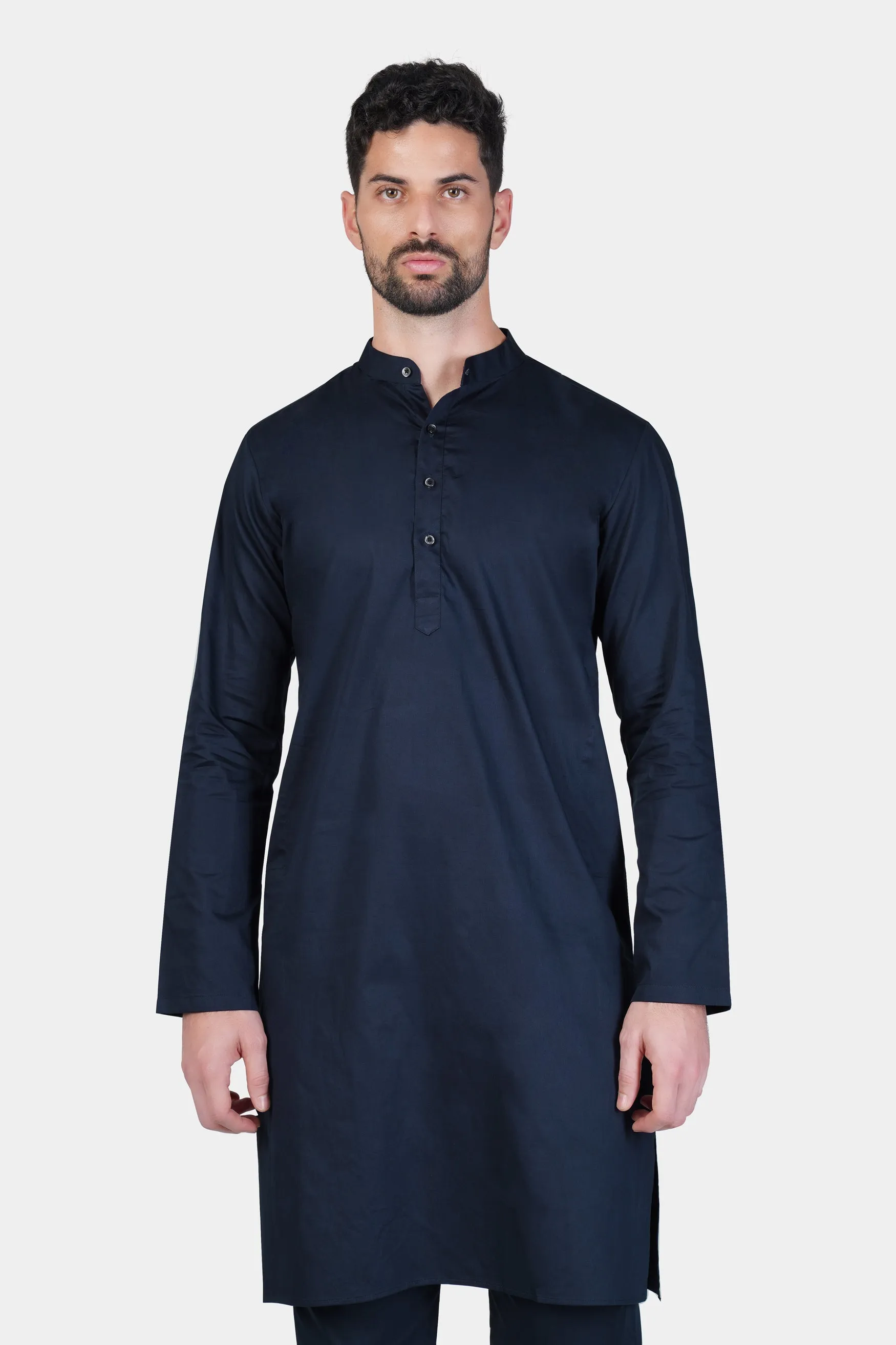 Baltic Sea Blue Subtle Sheen Super Soft Premium Cotton Kurta