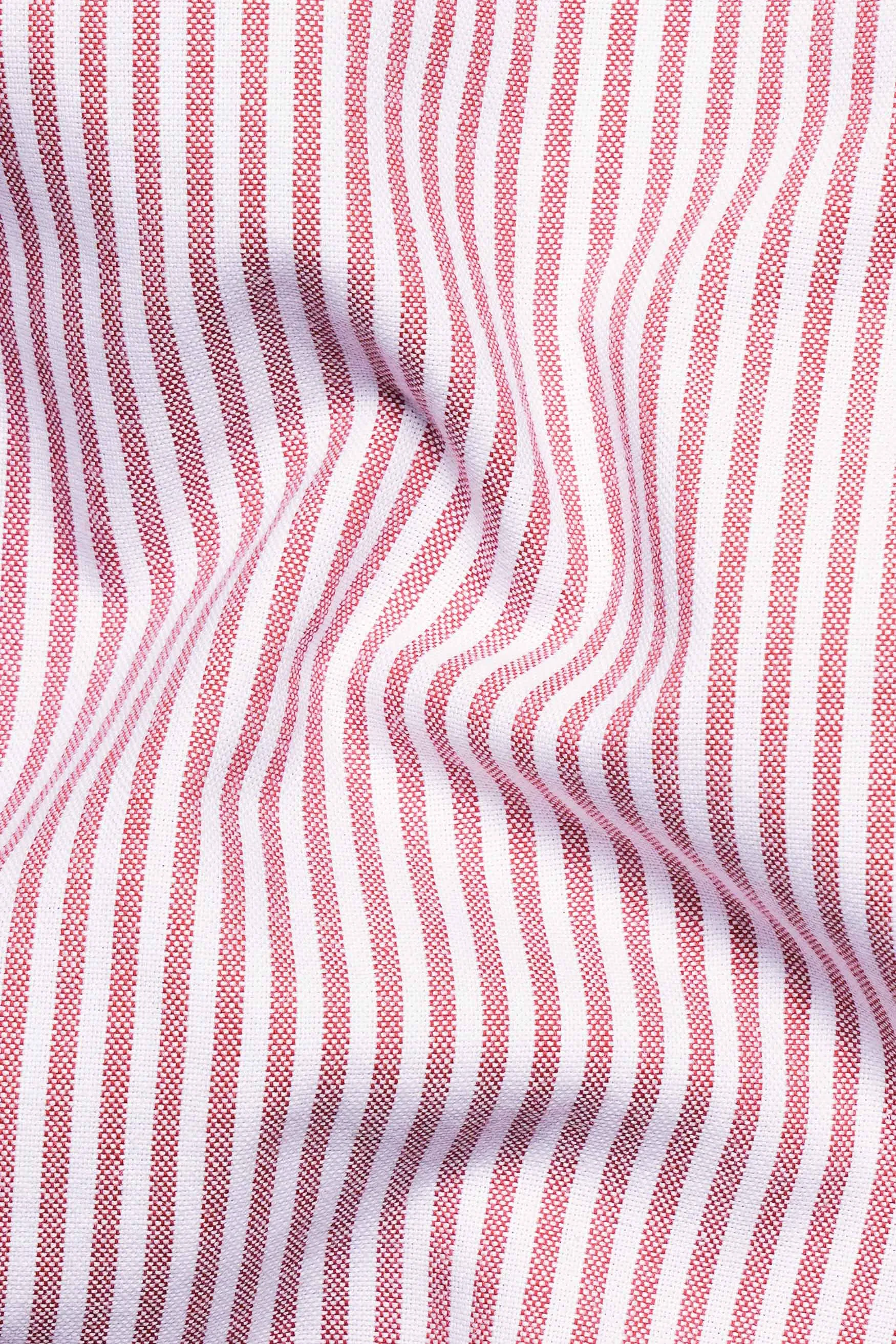 Bashful Pink and White Pinstriped  Royal Oxford Shirt