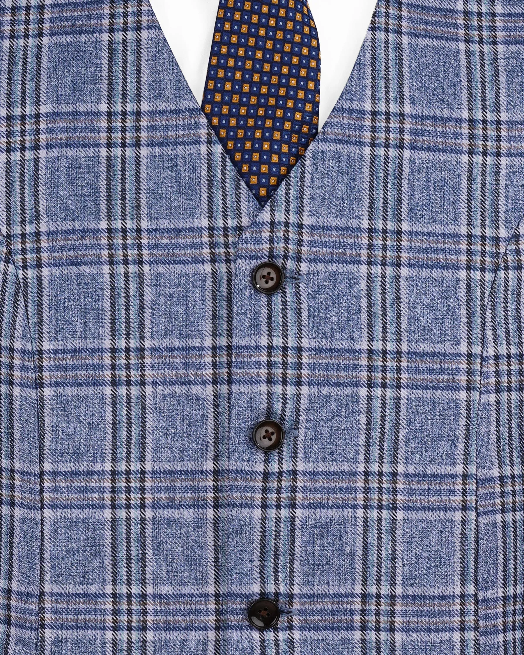 Bayoux Blue Plaid Double Breasted Suit