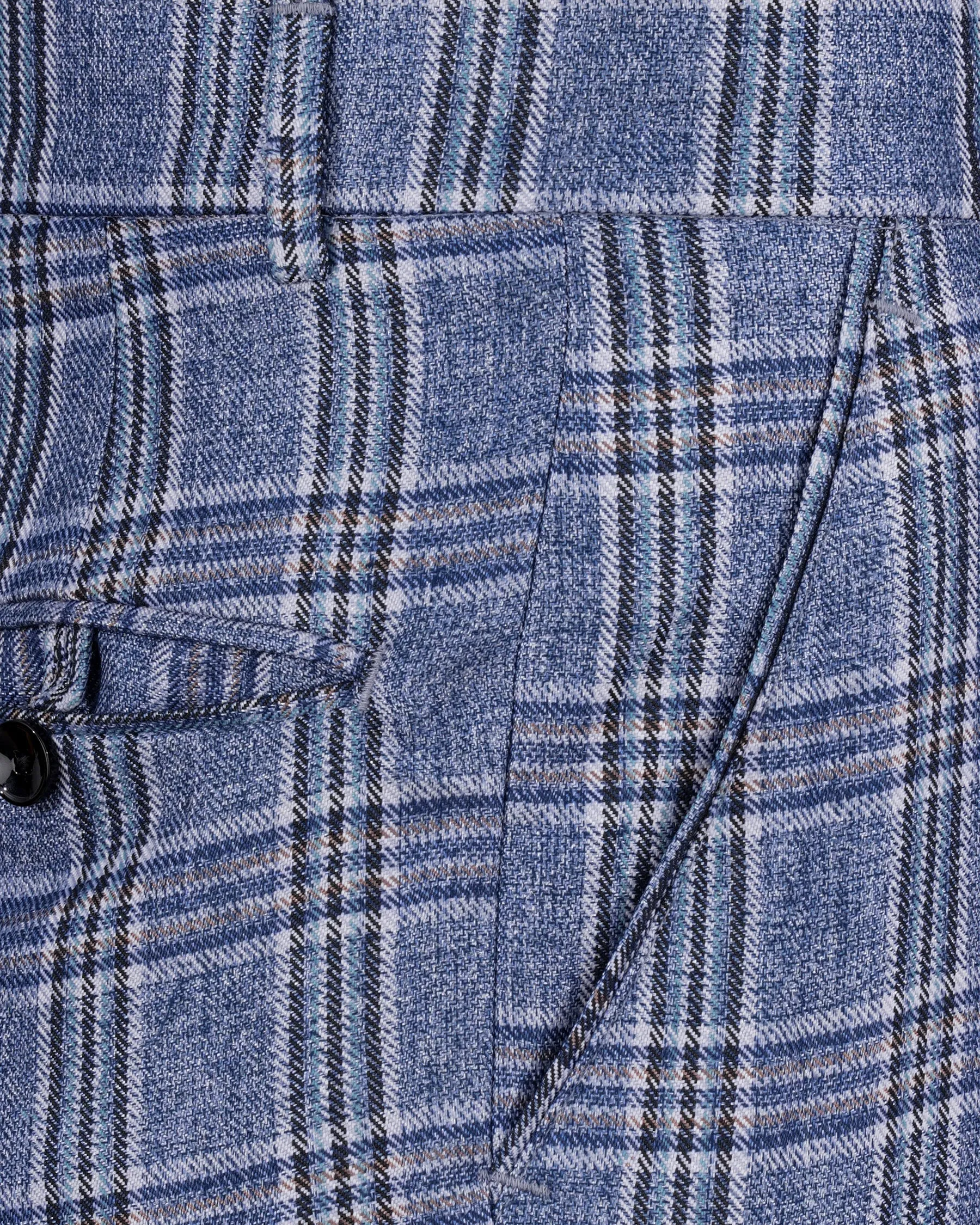 Bayoux Blue Plaid Double Breasted Suit