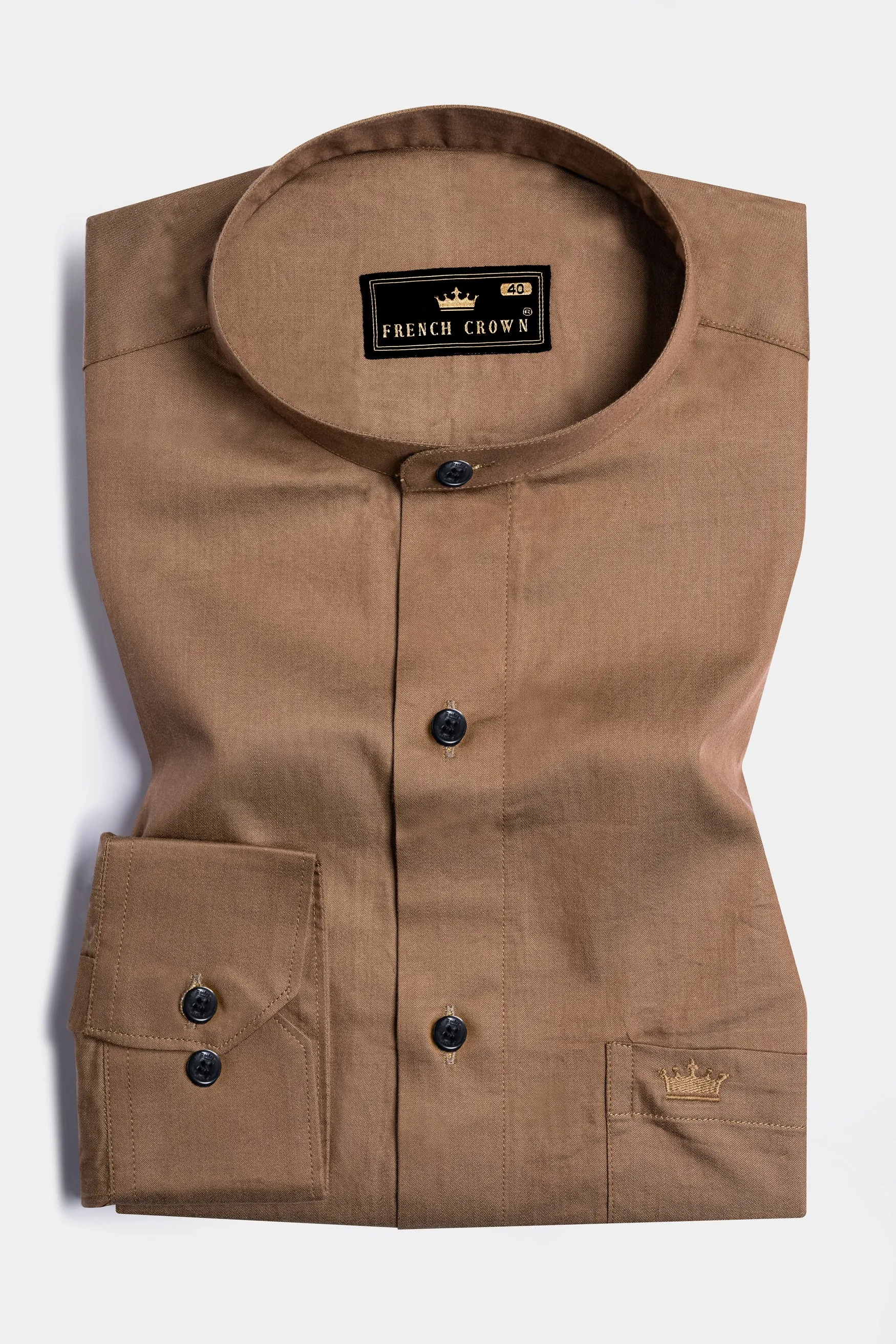 Beaver Brown Two Tone Chambray Shirt