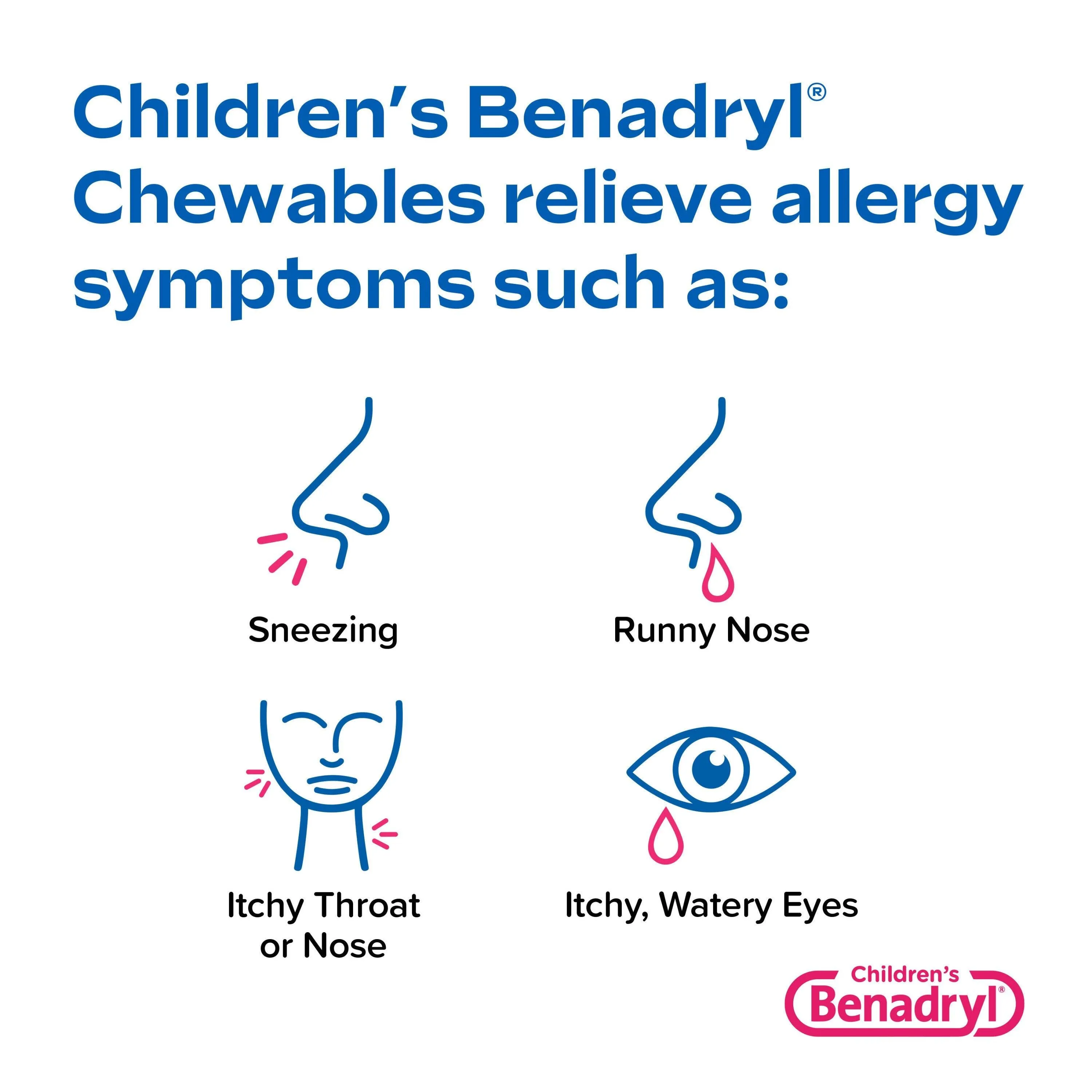 Benadryl Childrens Allergy Chewables Grape 20 Tablets