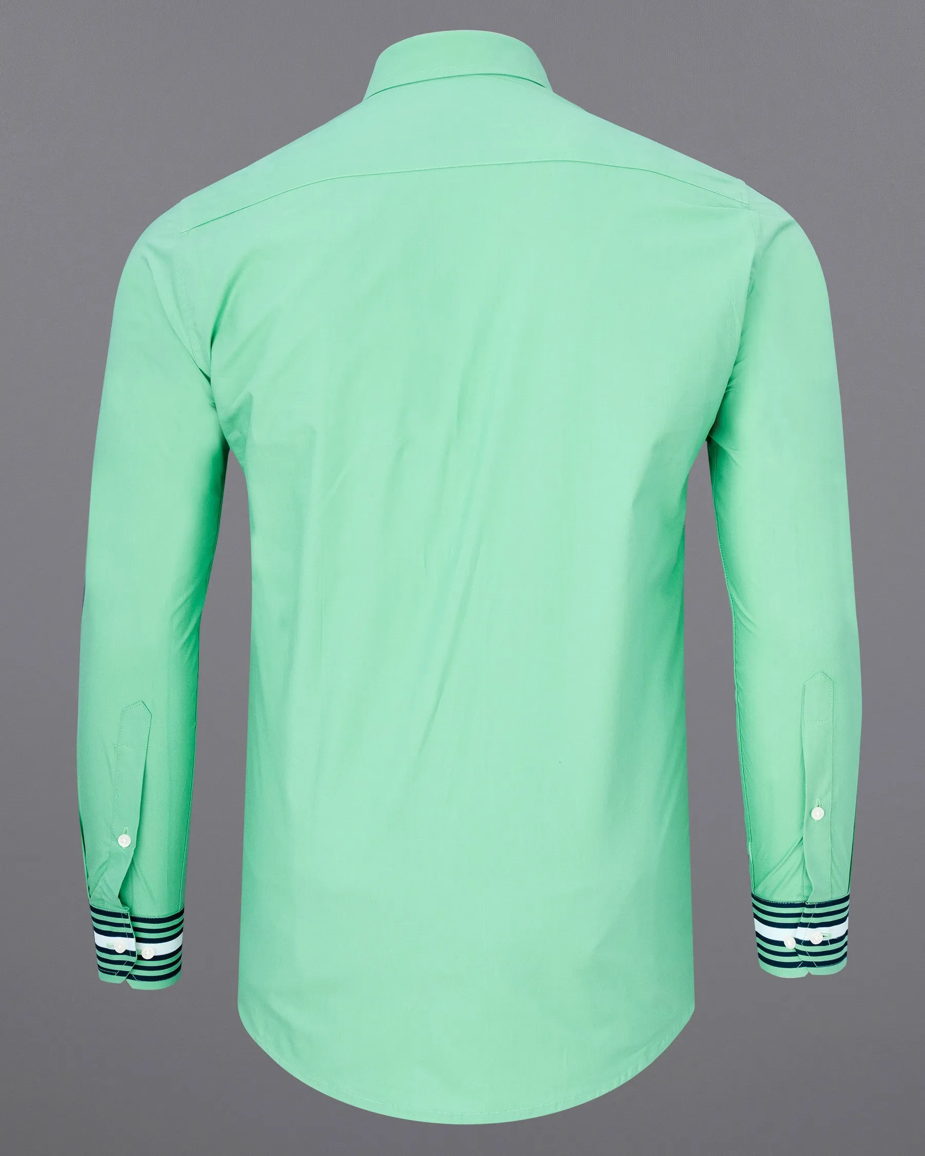 Bermuda Green with Striped Premium Cotton Shirt