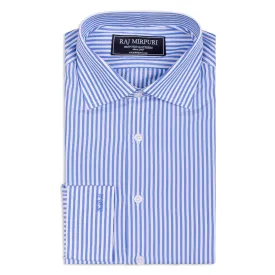 Bespoke - Blue & White Medium Striped Shirt