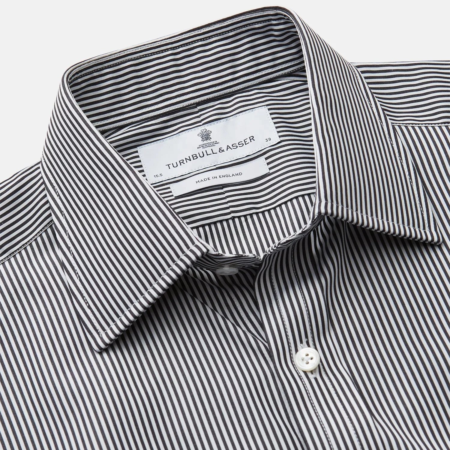 Black Candy Stripe Cotton Regular Fit Mayfair Shirt